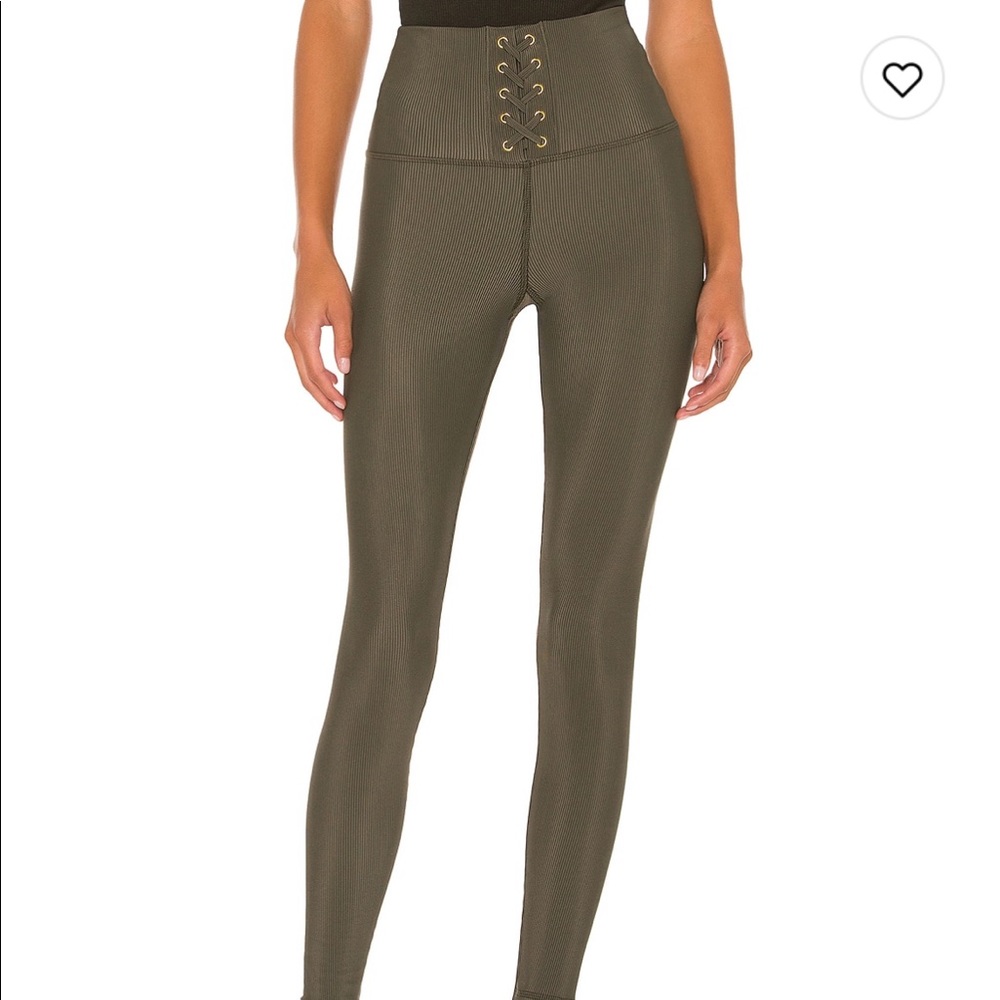 STRUT-THIS Liam Ankle Legging Ribbed Corset Detail Activewear Pant